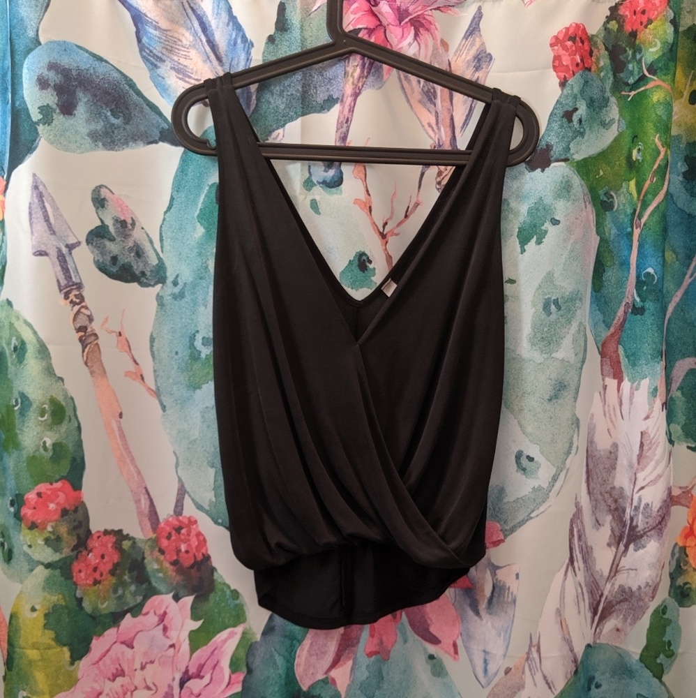 Low-V  Draped Crop Top